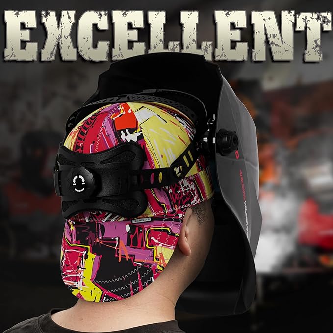 YESWELDER Welding Cap, Neon Style 7-3/8", Heat-Resistant Reversible Durable Protective Welders Cap