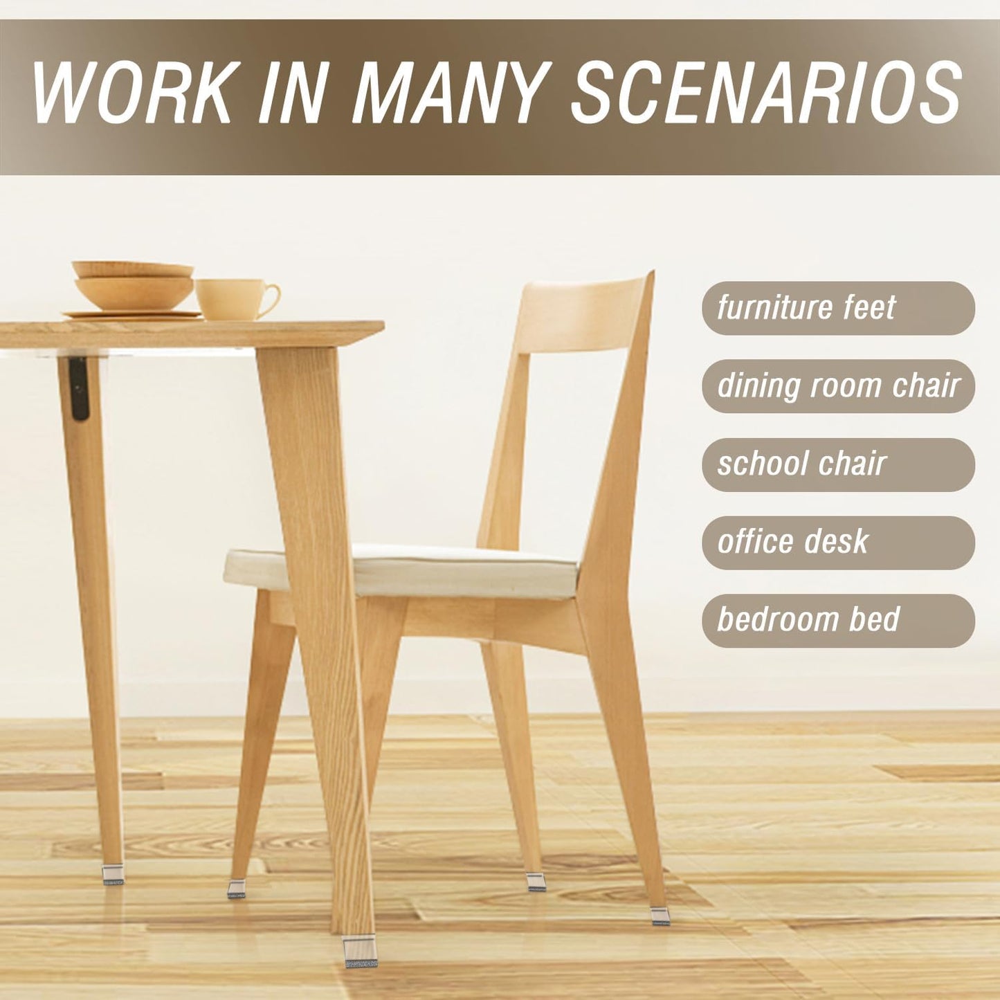 BUMACO Chair Leg Floor Protectors Rectangle Chair Leg Protectors for Hardwood Floors Silicone Pads Covers to Protect Floors(Clear-20 Pcs, Rectangle M Fit (Perimeter: 3-3/4"~4-7/8")