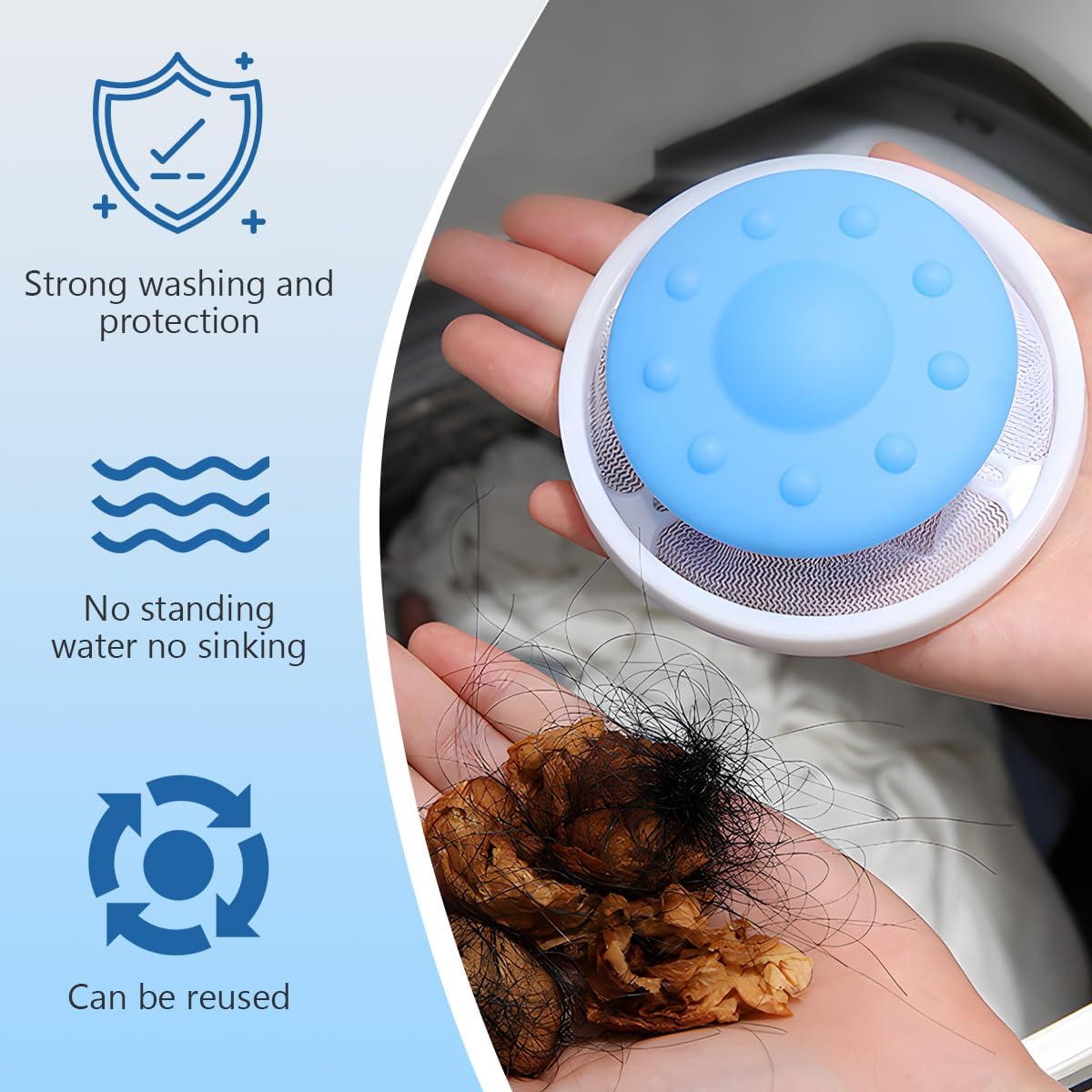 6pcs Pet Hair Remover for Laundry, Lint Catcher for Laundry, Washing Machine Floating Lint Mesh Bag, Reusable Household Hair Filter Washer Lint Trap Net Pouch, Dog Cat Pet Hair Catcher