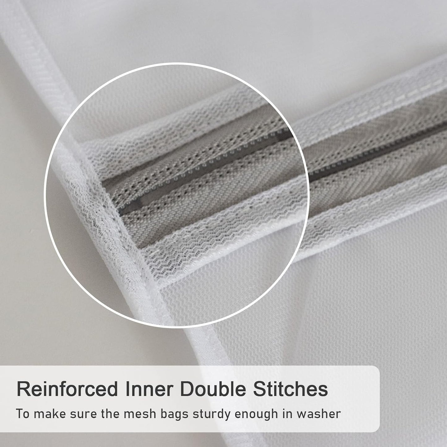 Polecasa 3Pcs 16 x 20 Inches Extra Durable Fine Mesh Laundry Bags with Sturdy Zipper for Delicates, Protect Clothes in Washing Machine, Laundry Room Essentials for College, Dorm (3 Large)