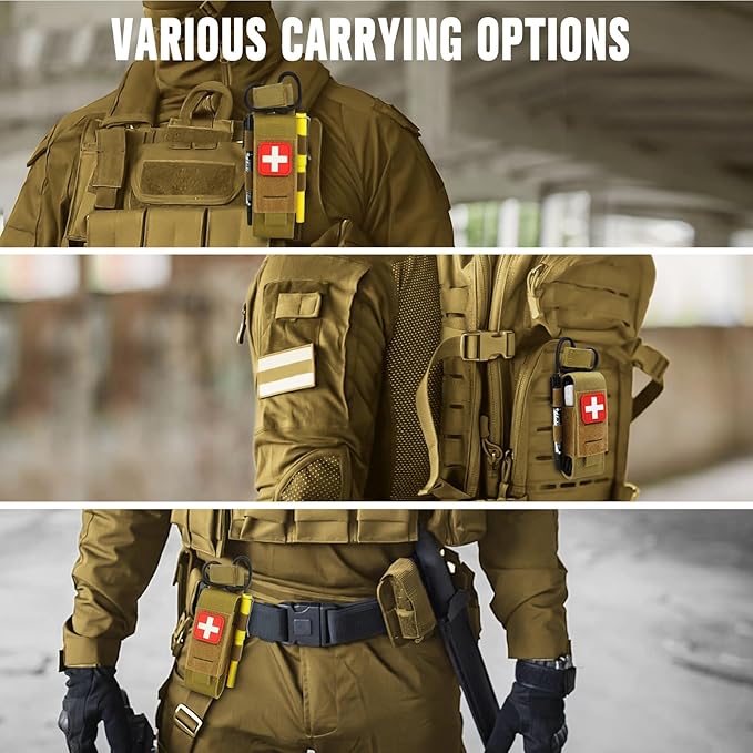 ZZY Tactical Tourniquet Pouch Holder, Molle Medical Shears Pouch EMT Scissors Bag Fit for Tourniquet, EMT Shears, Folding Knife, Outdoor Small Tool Bag Organizer