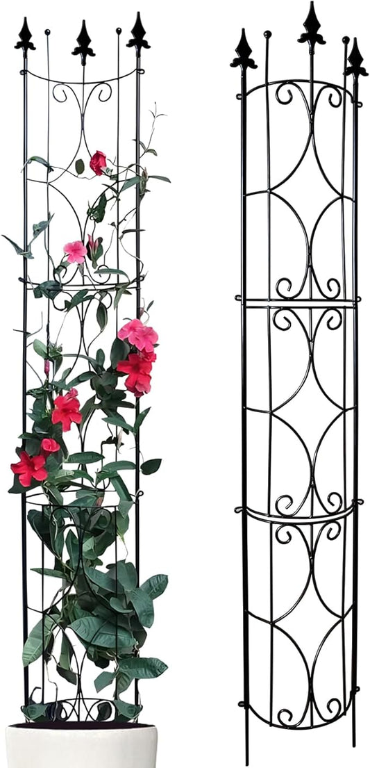 Garden Trellis 2 Pack 72'' H x 12'' W Metal Plant Trellis Indoor/Outdoor Metal Garden Trellis Plant Trellis for Potted Plants Climbing Houseplants Flowers
