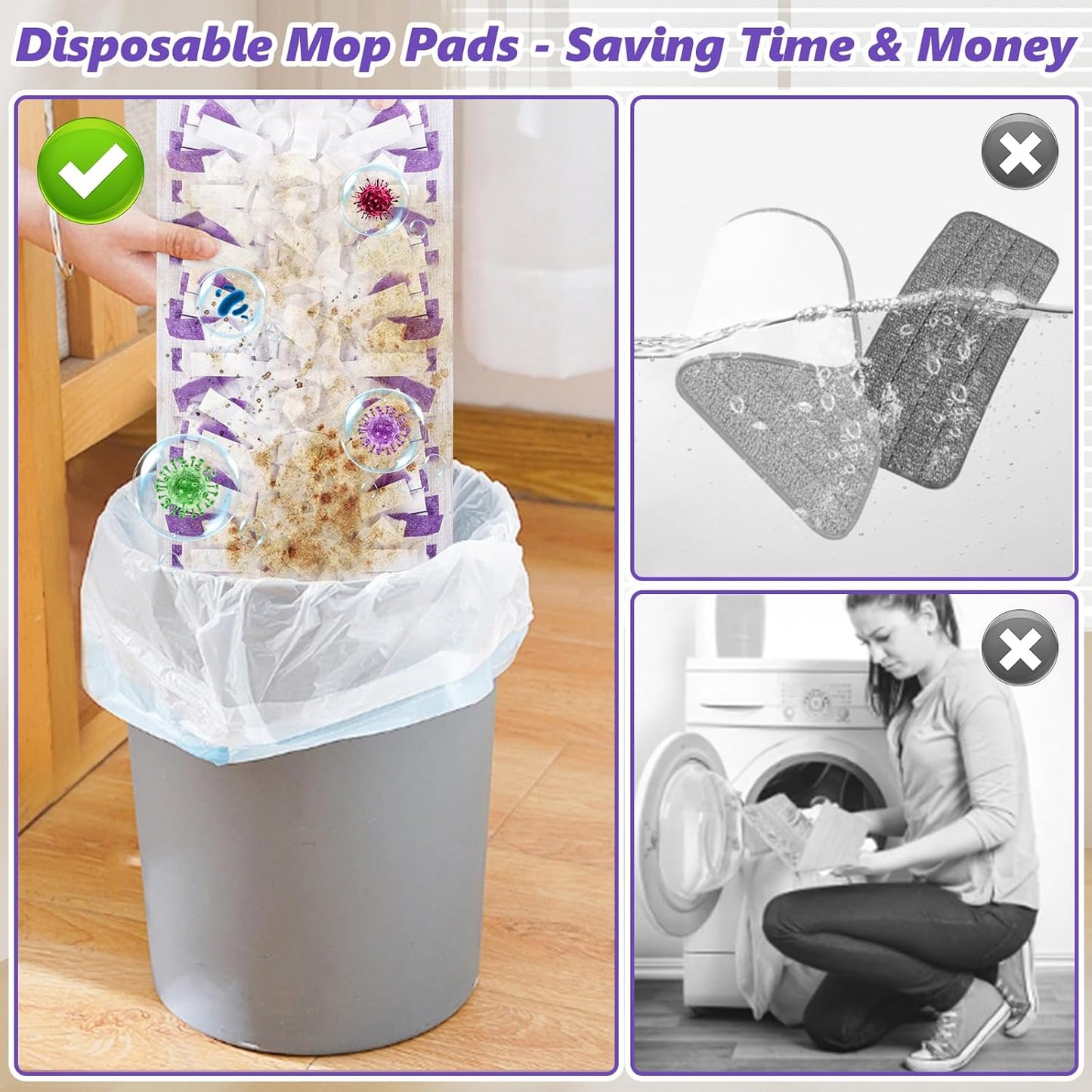 Mop Pads Refills for Swiffer Power Mop: 20 Pcs Wet Dry Disposable Pad for Multi-Surface Floor Cleaning - Mopping Replacement for Tile Hardwood - Sweeping Cloths for Home Kichen