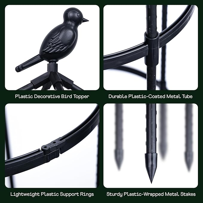 Idzo Plastic Obelisk Trellis for Climbing Plants Outdoor 5.8 Feet Tall, 70in Garden Trellis for Garden Outdoor Potted Plant Support, 1pc, Obelisk Trellises _ Plastic Coated