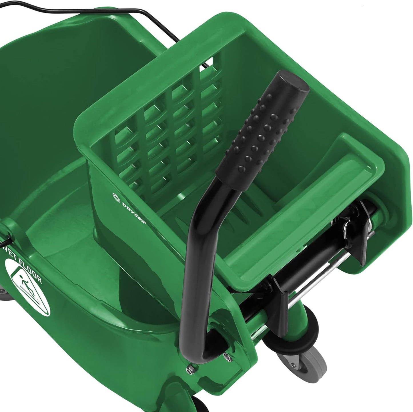 Dryser Commercial Mop Bucket with Side Press Wringer, 26 Quart, Green