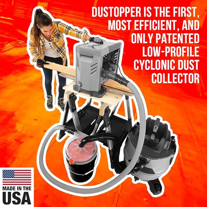 The Dustopper PRO, Separator Only (elbows & hose sold separately). Up to 99.9% efficient, low-profile dust separator connect to existing 2-1/2" nominal (2-1/4" actual) hoses & fittings