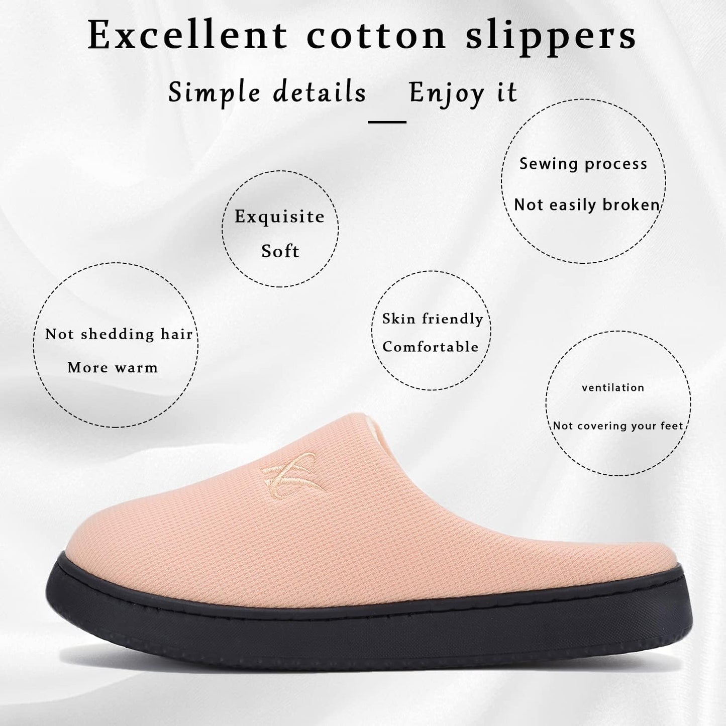 Memory Foam Slippers for Women's and Men's Casual House Shoes