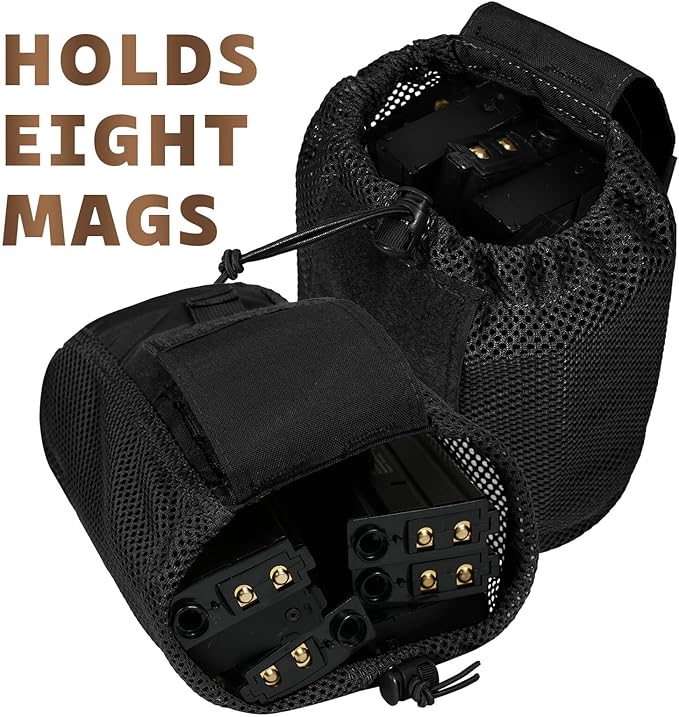 Dump Pouch Tactical Molle Mesh Pouches,Lightweight Range Compact Micro Drawstring Foraging Roll Up Foldable Recovery Ar Mag Tool Pack,EDC Drop Net Storage Belt Bag.…