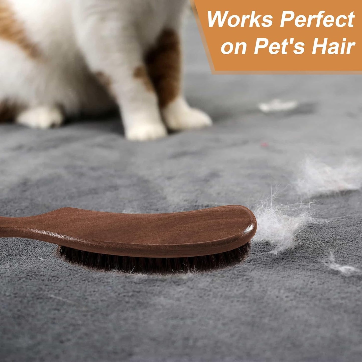 2 PCS Wood Felt Brush,Large Black Walnut Wood Handle Boar Bristle Lint Brush,Suitable for Felted Hats,Suits,Cashmere,Wool,Velvet,Suede and Pet Hair for Men