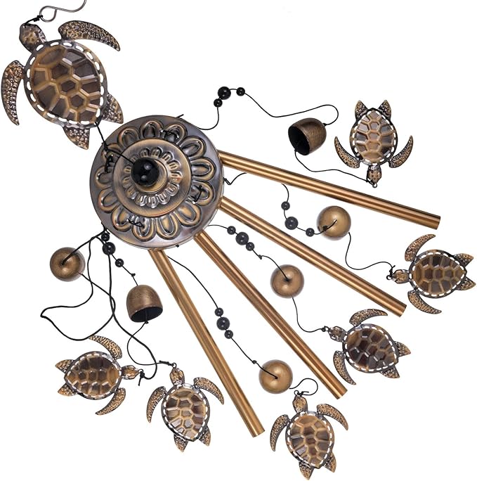 Solawindchime Outdoor Sea Turtles Wind Chimes, Bronze Sea Turtle Wind Chimes, Gift Wind Chime, Turtle Wind Bell, Gifts for Women, for Home, Garden, Indoor, Outdoor Decoration, Garden Wind Chime