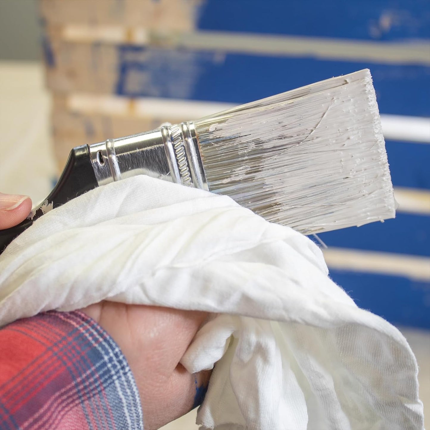 Premium White T-Shirt Cleaning Rags (600 lbs. Pallet 60x10 lbs. Bag of Rags) – White Cotton Rag for Cleaning, Staining, Painting, Oil, Grease & Dust Removal – Shop Rags Bulk