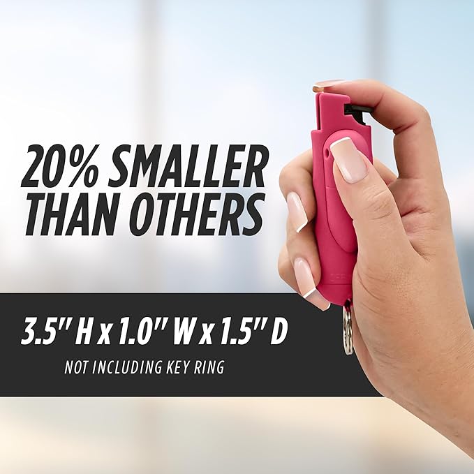 Guard Dog Security AccuFire 2 - Laser Sight Pepper Spray Self Defense - 20% Smaller - Instant Release - 16 Feet Safety Range - Maximum Strength - Finger Grips - Soft Touch Body