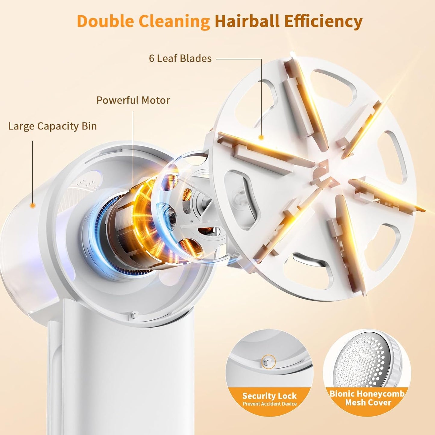 coldSky Electric Fabric Shaver & Lint Remover, Rechargeable Portable 3-Speed LED Digital Display Sweater Defuzzer for Clothes, Sofa, Bedding - Removes Lint, Hairball, Fuzz - White