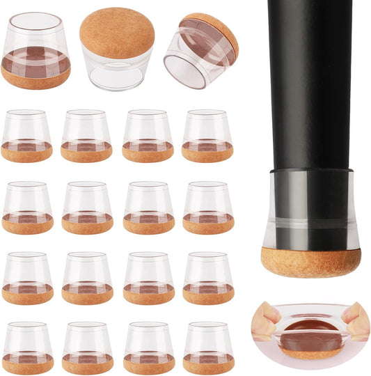 32 Pcs New Small Chair Leg Protectors for Hardwood Floors, Silicone Chair Leg Floor Protectors, Chair Leg Caps Covers Protect Wooden Floors from Scratching, Thick, Won't Tear