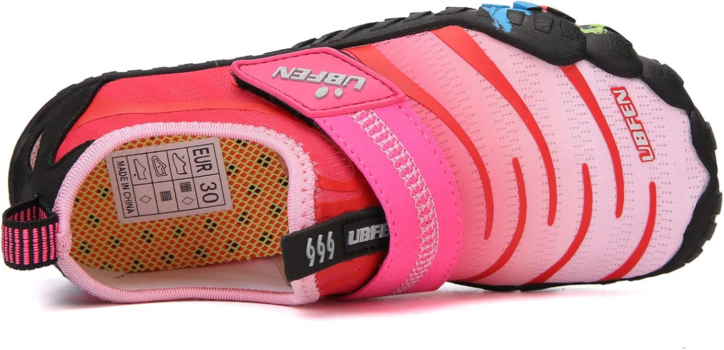 UBFEN Water Shoes for Kids Boys Girls Aqua Socks Barefoot Beach Sports Swim Pool Quick Dry Lightweight Toddler Little Big Kid