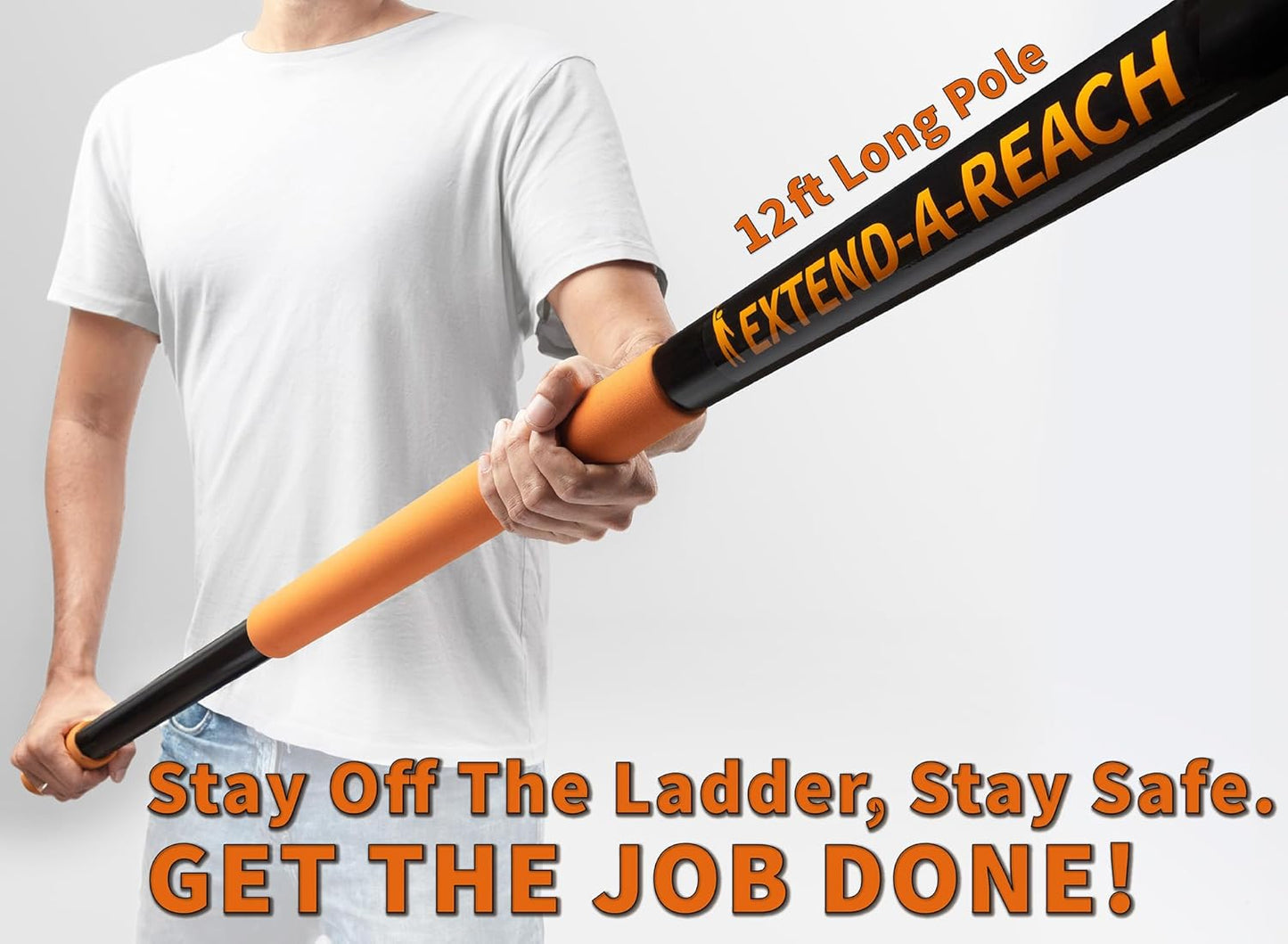 20 Foot High Ceiling Duster Kit and Scrub Brush with 4-12 ft Extension Pole // Telescoping Duster, Window Squeegee and Cobweb Duster with Extension Pole // Interior and Exterior House Cleaning Brushes