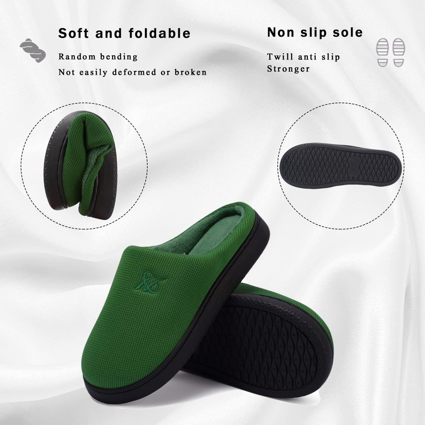 Memory Foam Slippers for Women's and Men's Casual House Shoes
