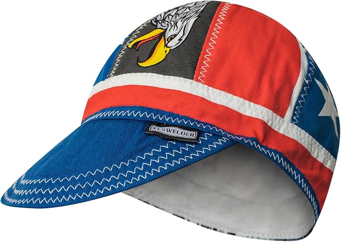 YESWELDER Welding Cap, Eagle Style 7-5/8", Heat-Resistant Reversible Protective Welders Cap