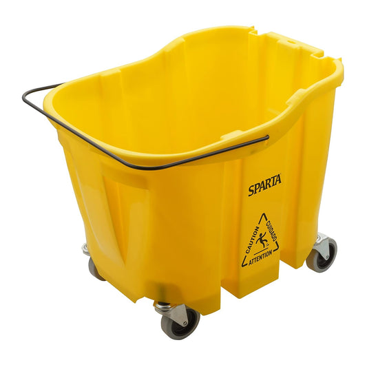 SPARTA 7690404 Omnifit Plastic Mop Bucket For Cleaning, 35 Quarts, Yellow