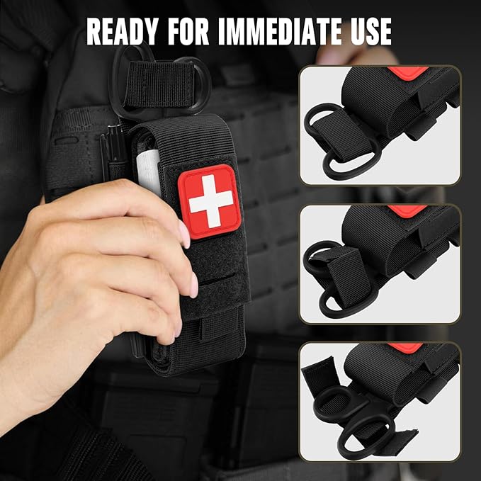 ZZY Tactical Tourniquet Pouch Holder, Molle Medical Shears Pouch EMT Scissors Bag Fit for Tourniquet, EMT Shears, Folding Knife, Outdoor Small Tool Bag Organizer