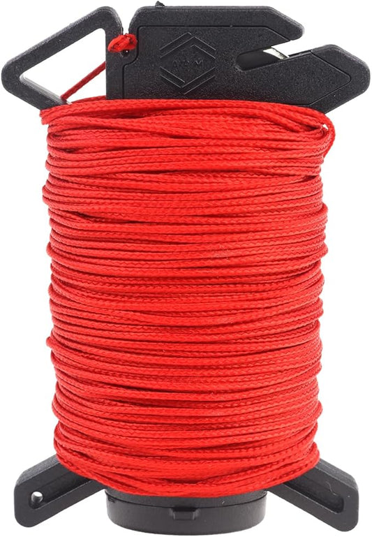 Atwood Rope Ready Rope™ Micro Cord Dispenser 125ft 100lb Test, Camping Gear Survival Tool, Built in Storage, Cutting Blade, Cord Grip, Gear Loop, Made in USA