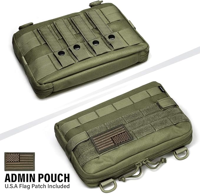 WYNEX Tactical Admin Molle Pouch, Medical EDC EMT Utility Bag Shell Design Attachment Pouches 1000D Nylon Hiking Belt Bags