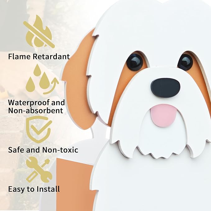 Shih Tzu Dog Planter, Pet Shape Garden Pots Plant Pots for Indoor/Outdoor Gardens Decoration, Cute, Surprise Gifts/Souvenirs for Pet Lovers(Brown)