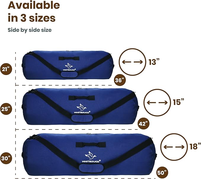 WHITEDUCK HOPLITE Heavy Duty Military Canvas Duffel Bag, Army Cargo Style, Foldable Tactical Outdoor Bag, Travel, Storage