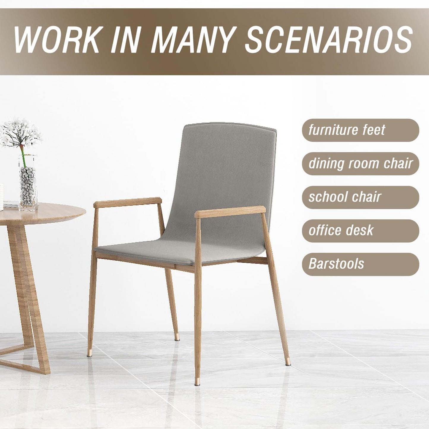 BUMACO Chair Leg Floor Protectors Chair Leg Protectors for Hardwood Floors Silicone Pads Covers to Protect Floors Clear-20 Pcs Universal XS (8/16"-15/16")