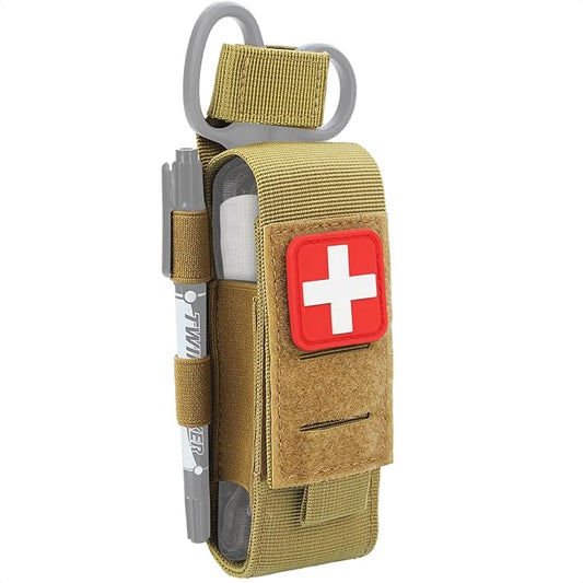 ZZY Tactical Tourniquet Pouch Holder, Molle Medical Shears Pouch EMT Scissors Bag Fit for Tourniquet, EMT Shears, Folding Knife, Outdoor Small Tool Bag Organizer