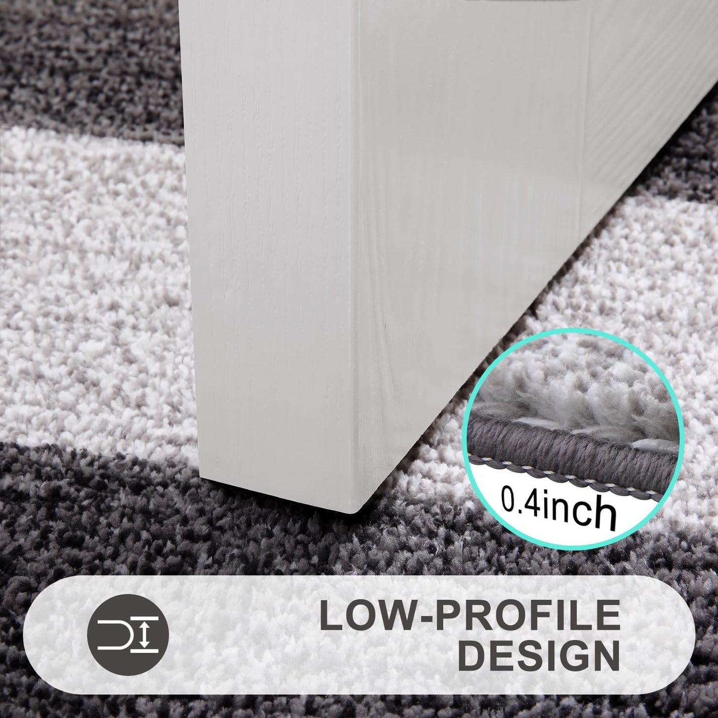 Kitinjoy Indoor Outdoor Door Mat, 59x24 Non-Slip Absorbent Dirt Trapper, Low-Profile Washable Inside Entrance Front Floor Mat, Sturdy Soft Entry Doormats for Entryway, Grey