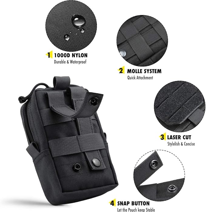 WYNEX Tactical EDC Pouch, Molle Utility Pouches Gadget Organizer Phone Holder Waist Pack Smartphone Pouch Tool Holster Pocket