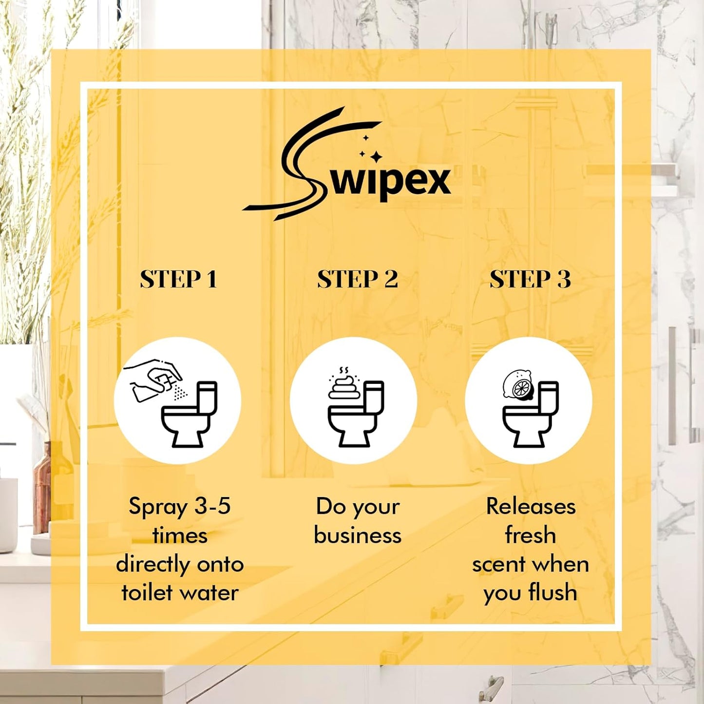 Toilet Spray for Poop Lemon, 100% Natural Plant Essential Oil, Bathroom Spray Odor Eliminator, 2 Pack