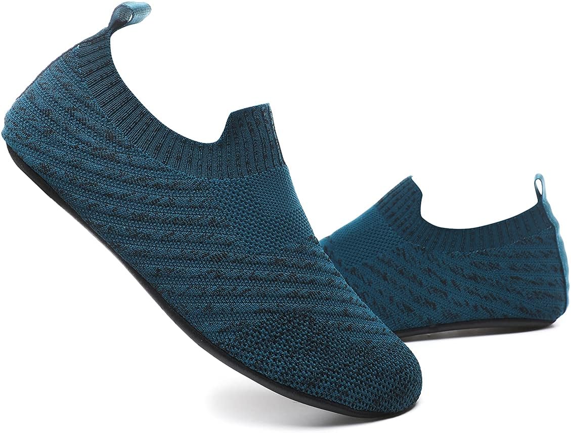 QZKDM Lightweight Slip on Grip Indoor House Slippers Barefoot Non Slip Home Exercise Yoga Shoes for Men Women