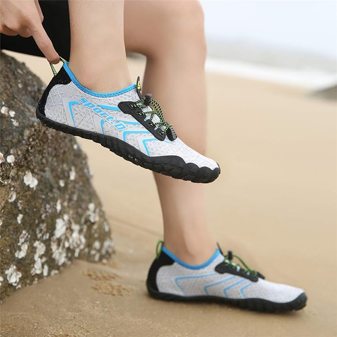 UBFEN Water Shoes Aqua Swim Shoes Mens Womens Beach Sports Quick Dry Barefoot for Boating Fishing Diving Surfing