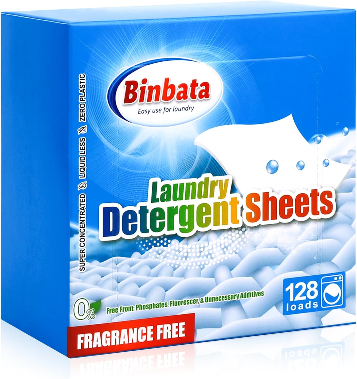 Laundry Detergent Sheets, Up To 128 Loads Hypoallergenic Eco-Friendly Unscented Biodegradable Plastic Free Liquidless Sheets Suitable for Sensitive Skin