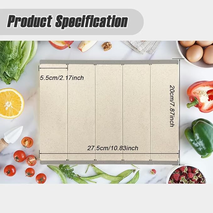 Camping Cutting Board Flexible Foldable and Portable Plastic Chopping Board for Fruits, Vegetables, Meats and Cheeses