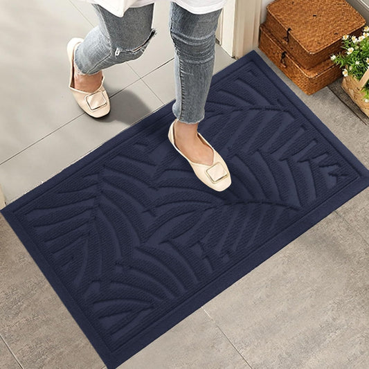 Front Door Mat, Absorbent Resist Dirt Welcome Door Mat Indoor Outdoor, Waterproof Doormat, Sturdy Non Slip Backing, Fade Resistant, Low Profile Entry Mat for Entryway, 29×17, Blue