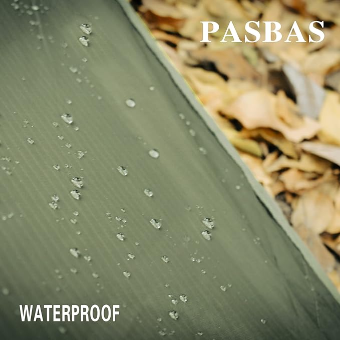 100% Waterproof Camping Shelter,Lightweight Bushcraft Emergency Tarp,70D Ripstop Nylon 10X10 ft Olive Drab Sun Shelter Backpacking Protable Can be Used with Car、Tent、Hammock in Hiking、Traveling、Garden