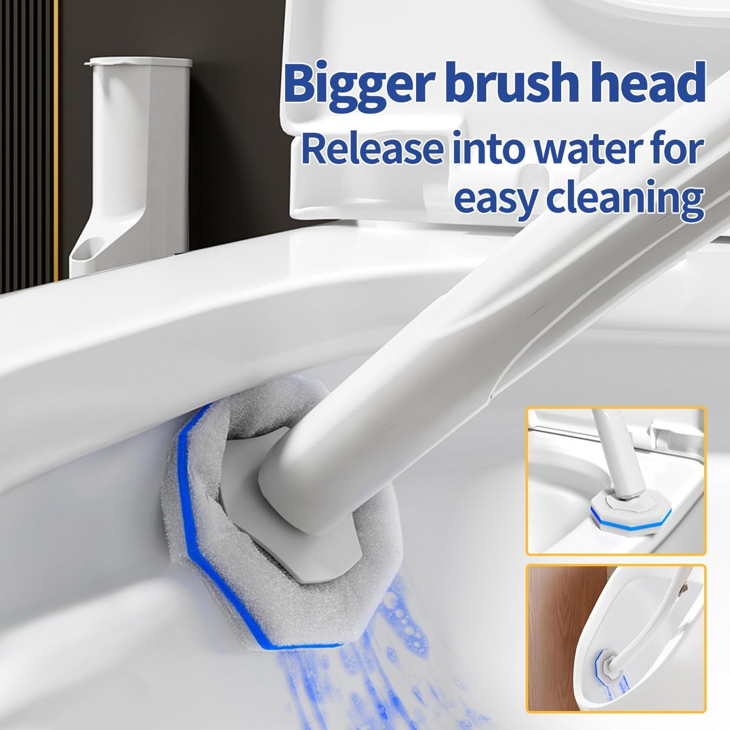 100pc Bulk Toilet Wand Refills - Disposable Toilet Brush Replacement Heads, Value Pack for Household Cleaning Bathroom cleaners Compatible Heads,washroom mats Brush Cleaning System,Clean Refill Pads.