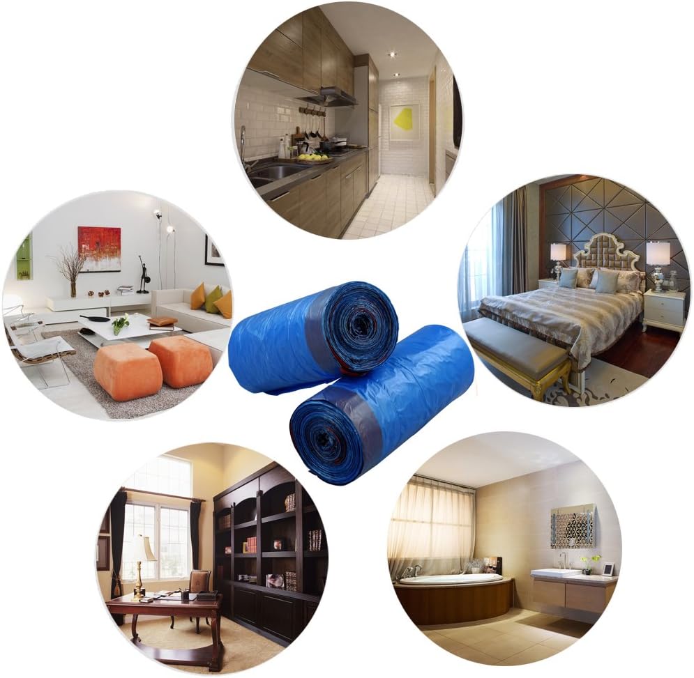 5 Gallon Small Garbage Bag, Blue Drawstring Trash Bag, 110 Counts