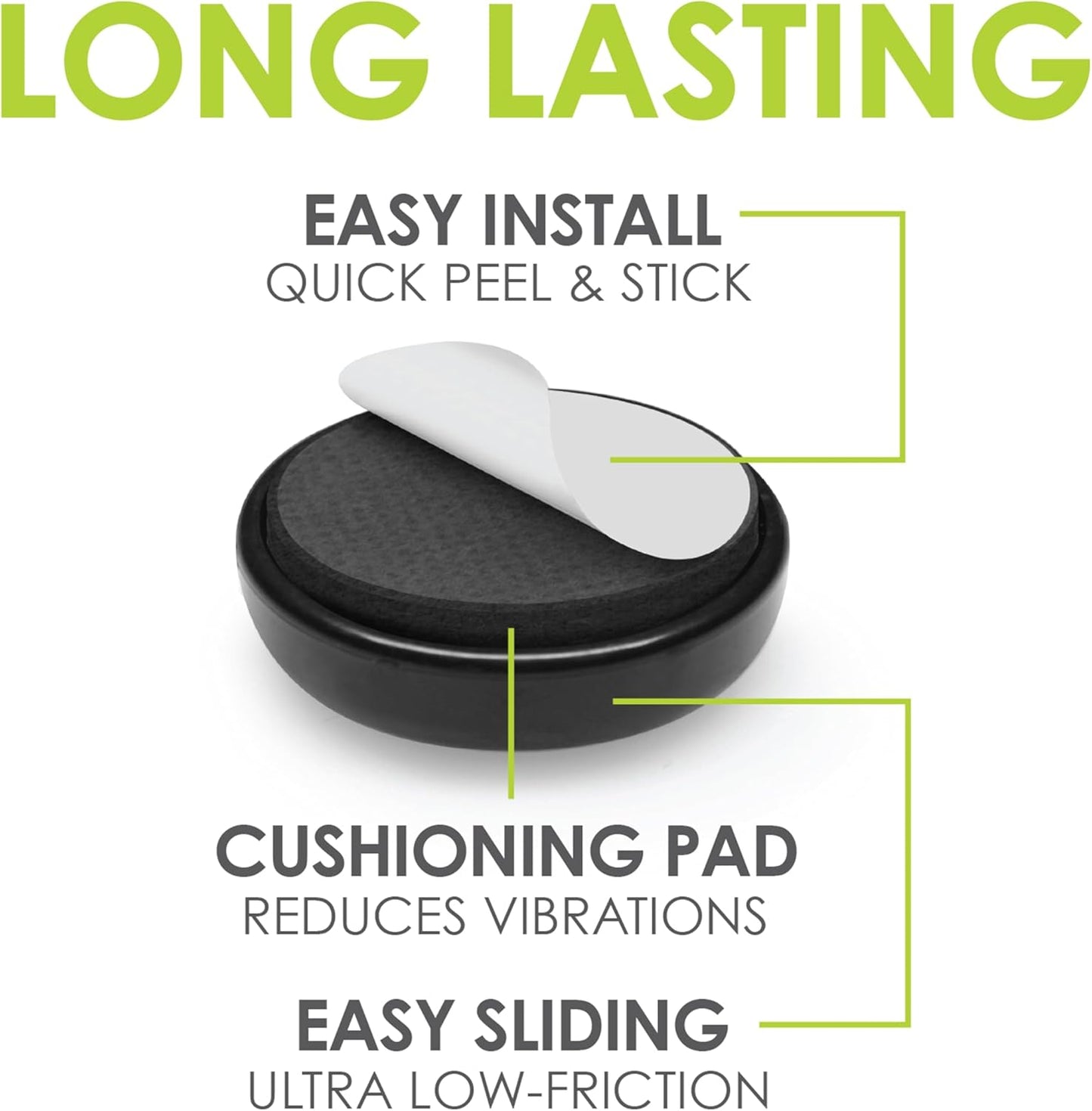 Slipstick GorillaGlides Kitchen Appliance Sliders (16 x 1” Round Glides) Self Adhesive Countertop Appliance Sliders Provide Easy Sliding and Saves Space on Counters