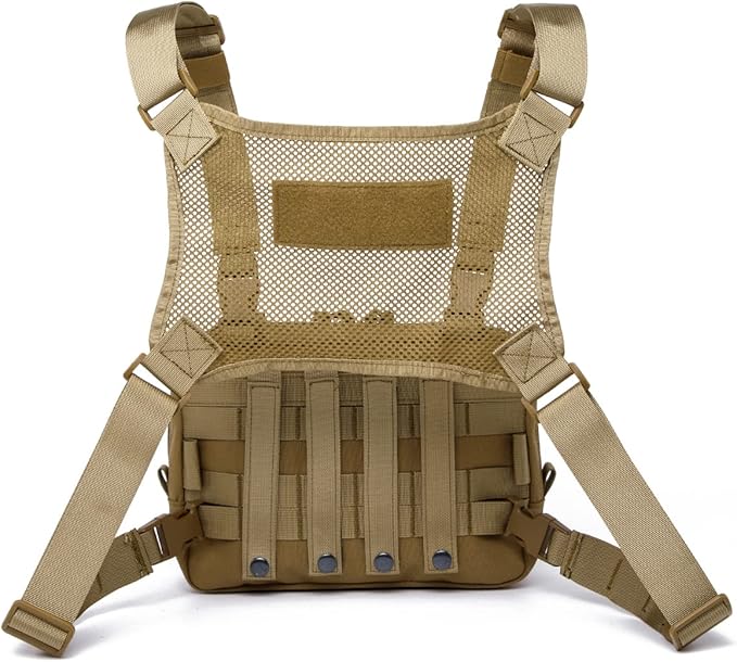 Tactical Molle Admin Pouch of Laser Cut Design,Medical EMT Organizer with Phone Pouch,EDC EMT Pack IFAK Tool Holder with US Patch (Large Brown with Harness)