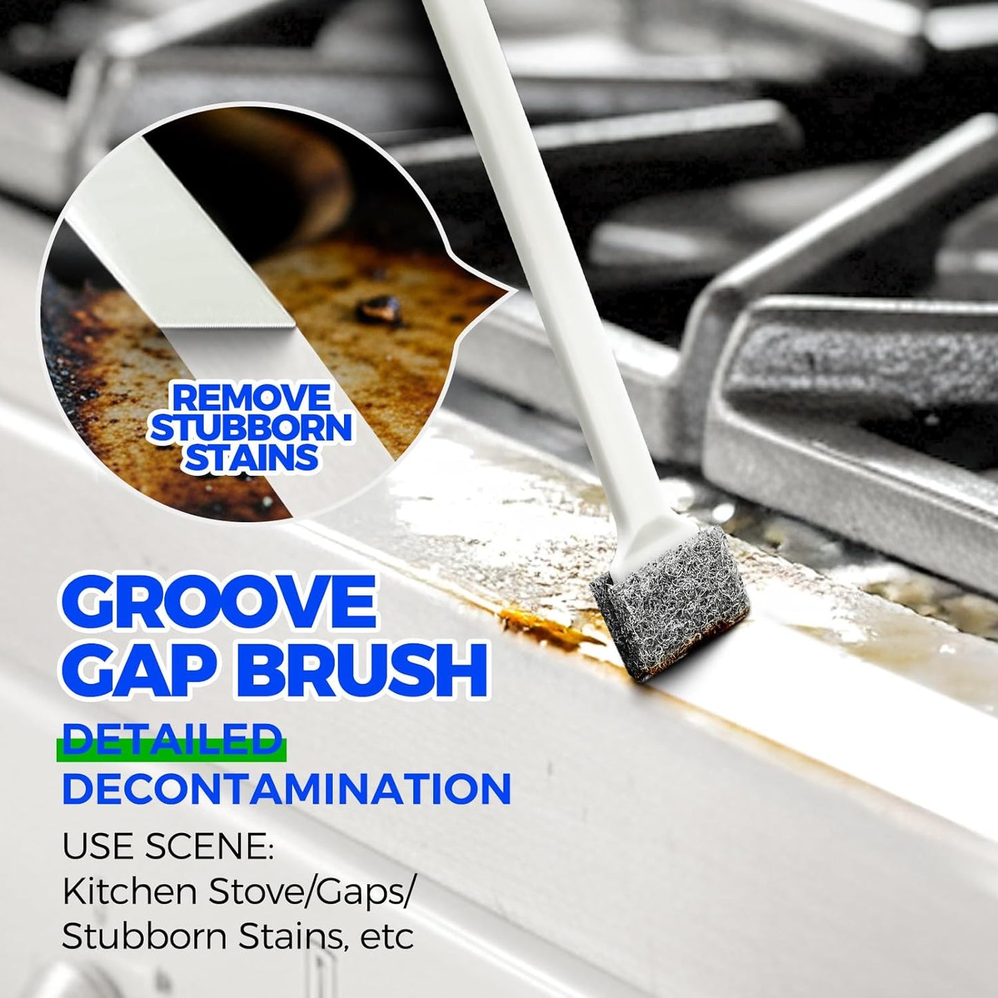 Holikme Cleaning Brush Set for Household Use, Scrub Brush, Kitchen Brush, Tile Lines Brush for Bathroom, Floor, Tub, Shower and Kitchen Surface (Green)