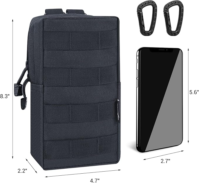 FUNANASUN 2 Pack Molle Pouches Tactical Pouch Small Molle Pouch Compact Water-Resistant EDC Pouch Molle Bag