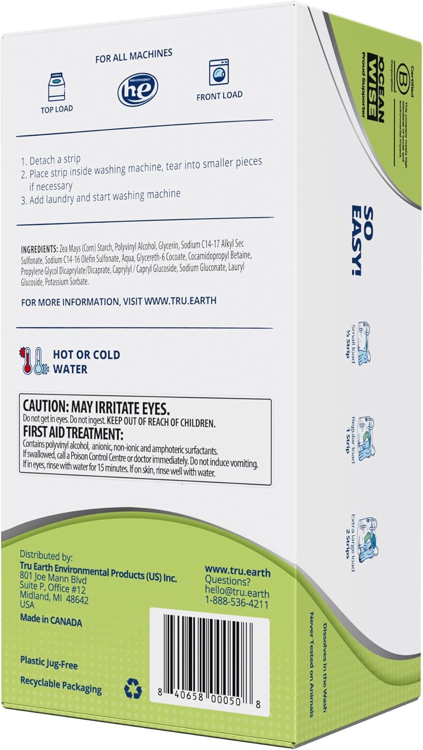 Tru Earth Platinum - Heavy Duty Laundry Detergent Sheets - Up to 768 Loads (384 Count), Fragrance Free - Ultra-Concentrated - Eco-Friendly Laundry Sheets