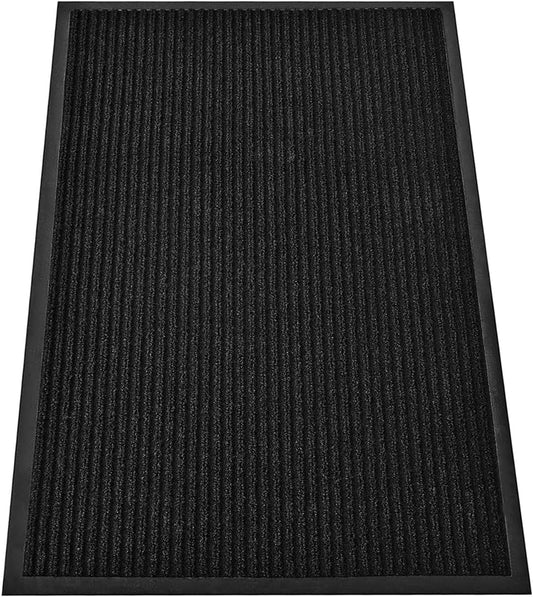 SRDDQLC Door Floor Mat Commercial Grade Large Size Heavy Duty Tough Entry Collection Slip Skid Entrance Mat with Rubber Backing Low Profile (Black, 4x6FT)
