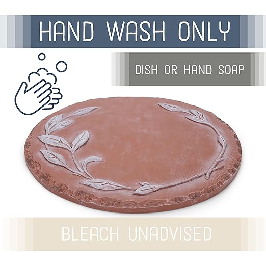 NAT & Jules Floral Laurel Wreath Leaves Pattern Dimensional Indoor Outdoor 12 inch Round Cast Resin Decorative Garden Stepping Stone, Patio, Walkway Sculpture Yard Art, White