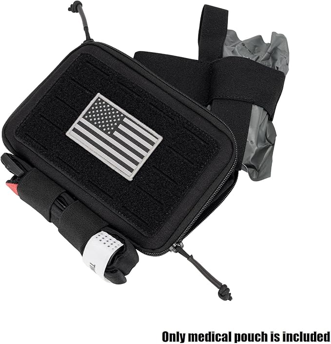 Medical Pouch for Tactical/Duty Belt MOLLE Vest/Pack EMT First Aid Pouch IFAK Utility Pouch Trauma Kit Organizer w/Tourniquet Holder