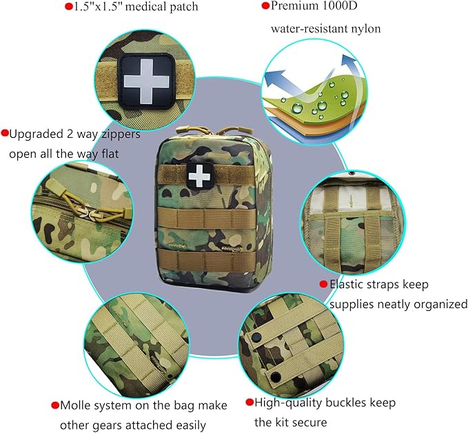 Carlebben EMT Pouch MOLLE Ifak Pouch Tactical MOLLE Medical First Aid Kit Utility Pouch